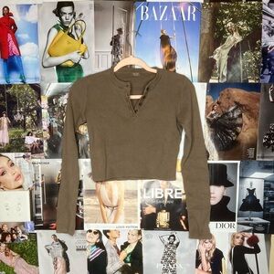 Brandy Melville, Brown Sweater Crop Top, One size